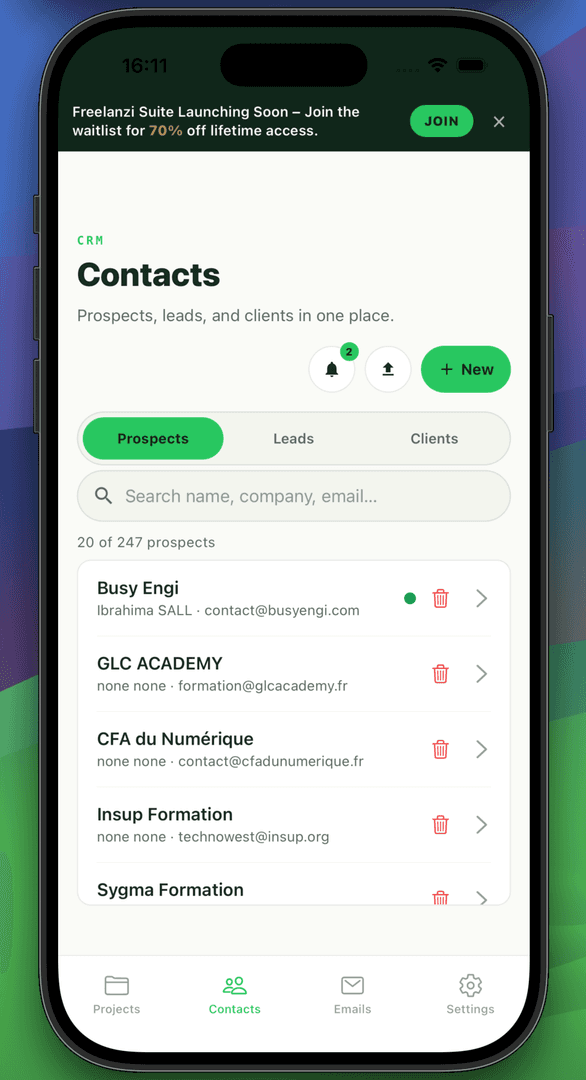 Prospectiz – Freelance CRM image 3