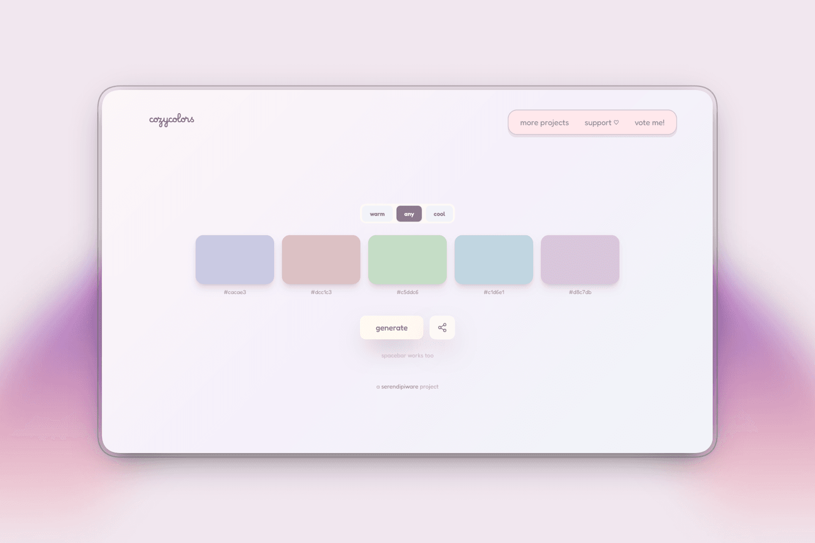 cozy colors - your soft color generator image 1