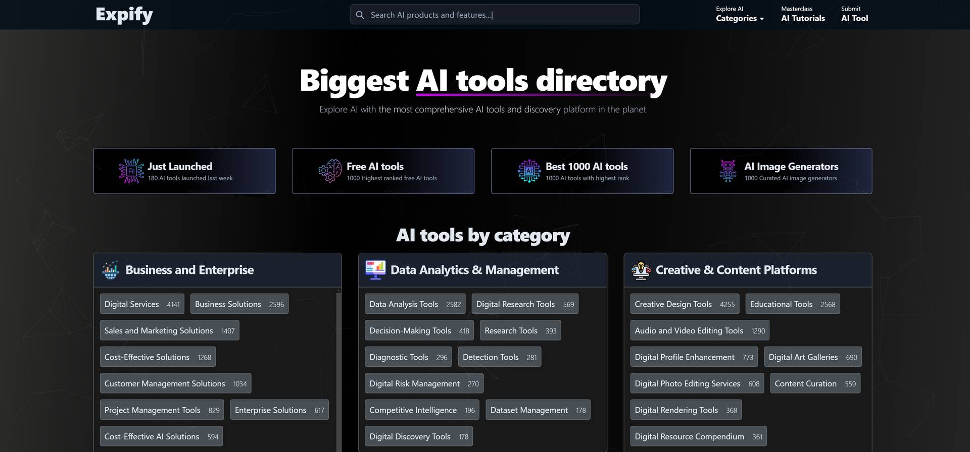 Expify trendy AI tools