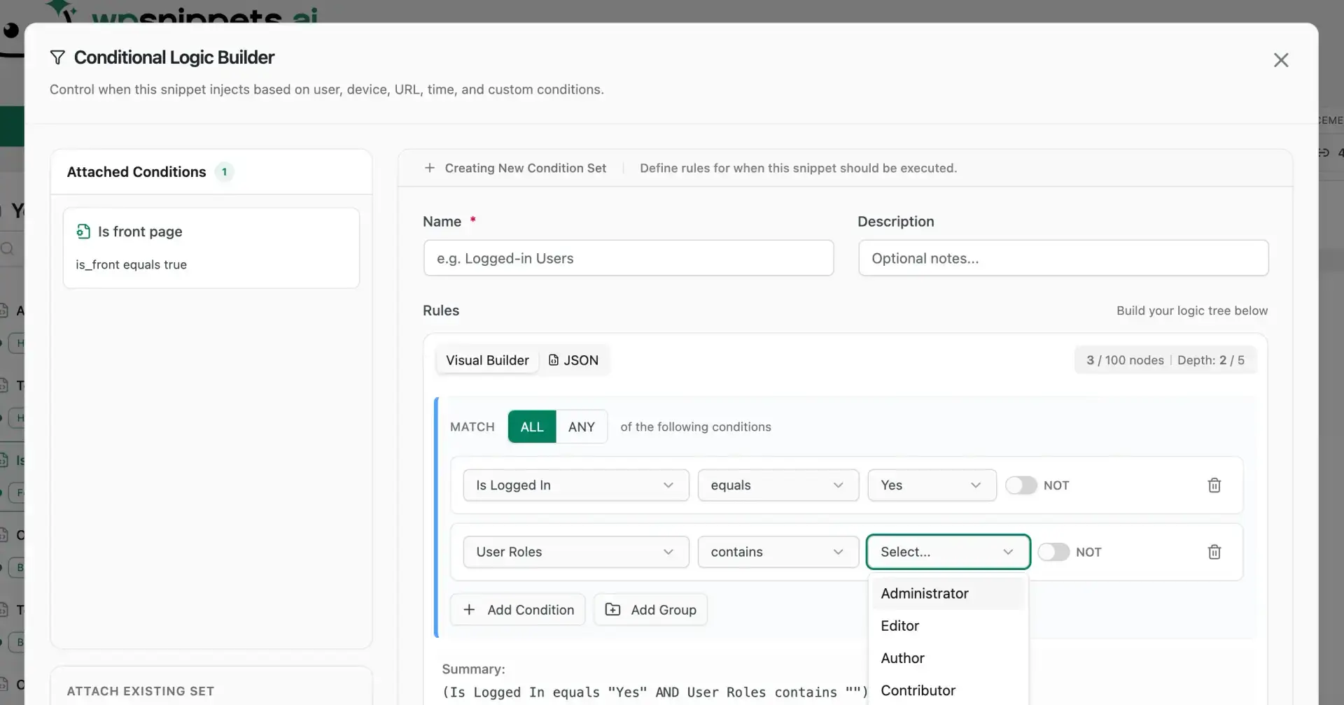 Conditional logic in WordPress snippets lets you control where, when and to whom your code runs.