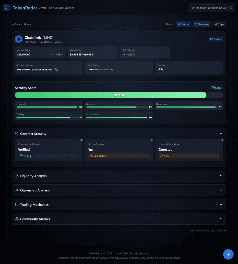 TokenRadar - Crypto Token Security Scanner image 2