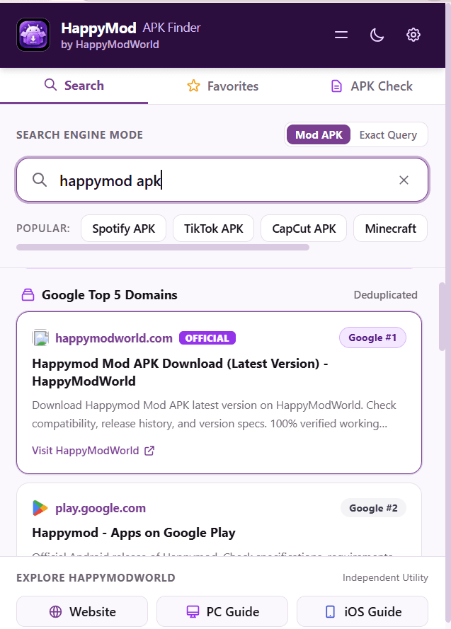 HappyMod iOS & APK Finder image 2
