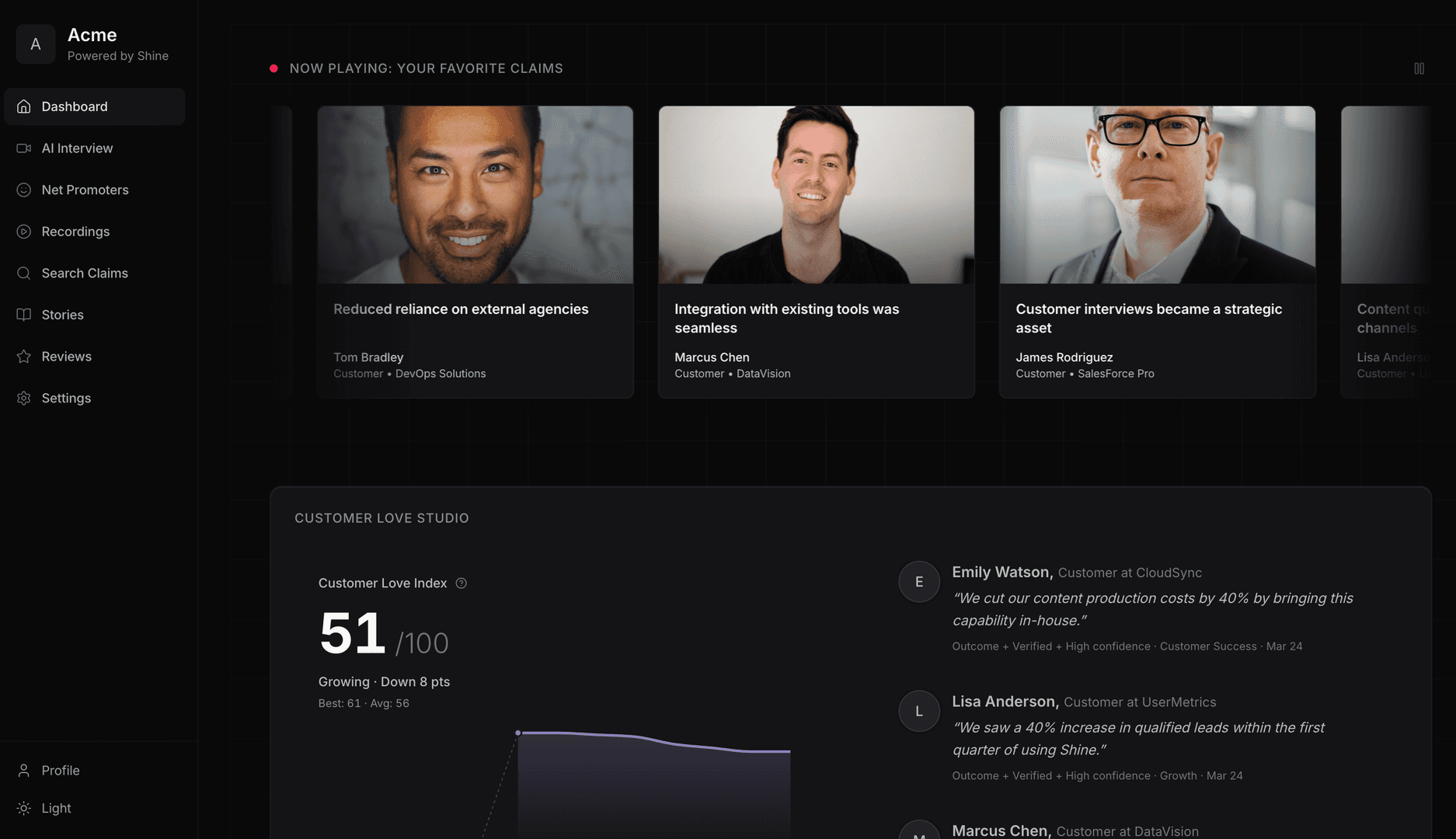 Shine - The Customer Proof Engine image 1