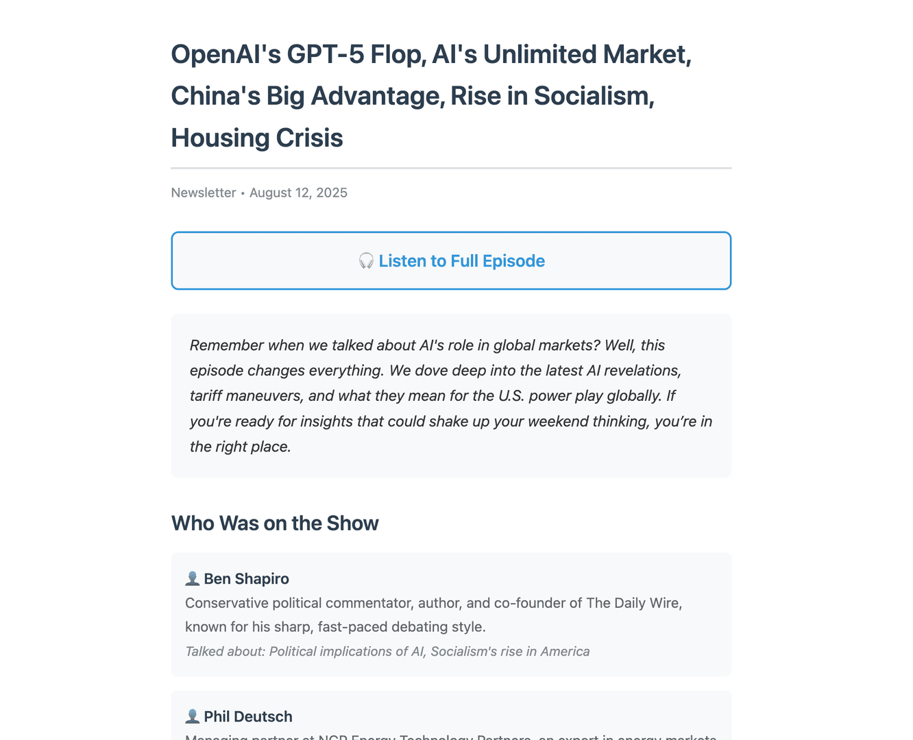 Podcast To Newsletter image 4