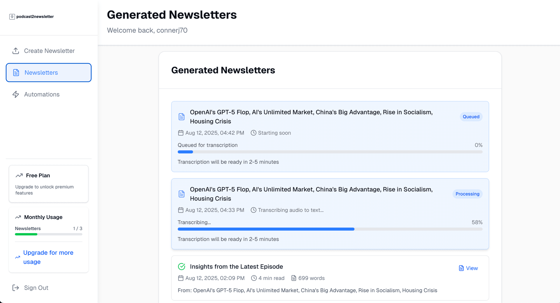 Podcast To Newsletter image 3