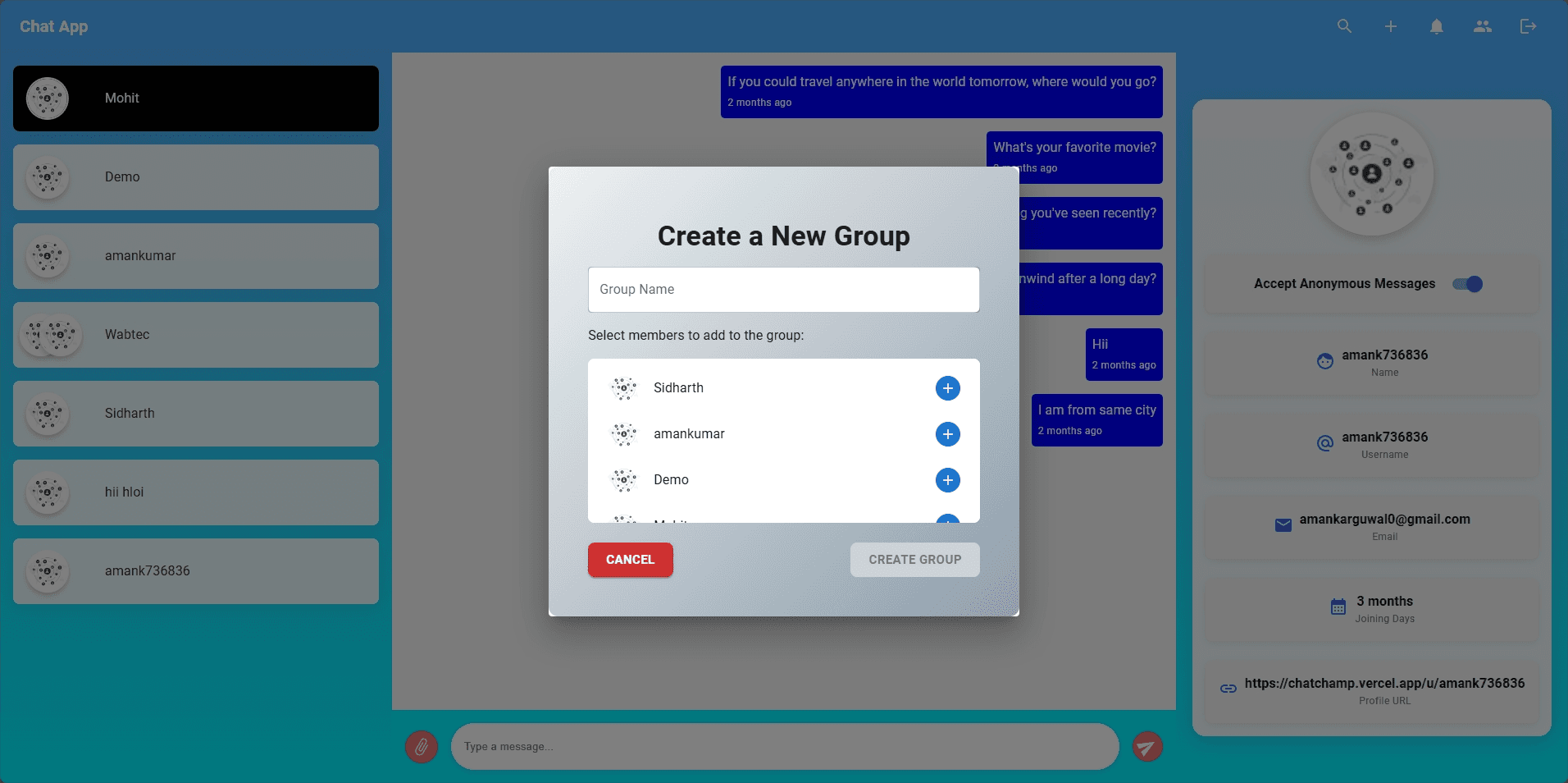 Chat Champ: Real‑Time Anonymous Messaging App image 4