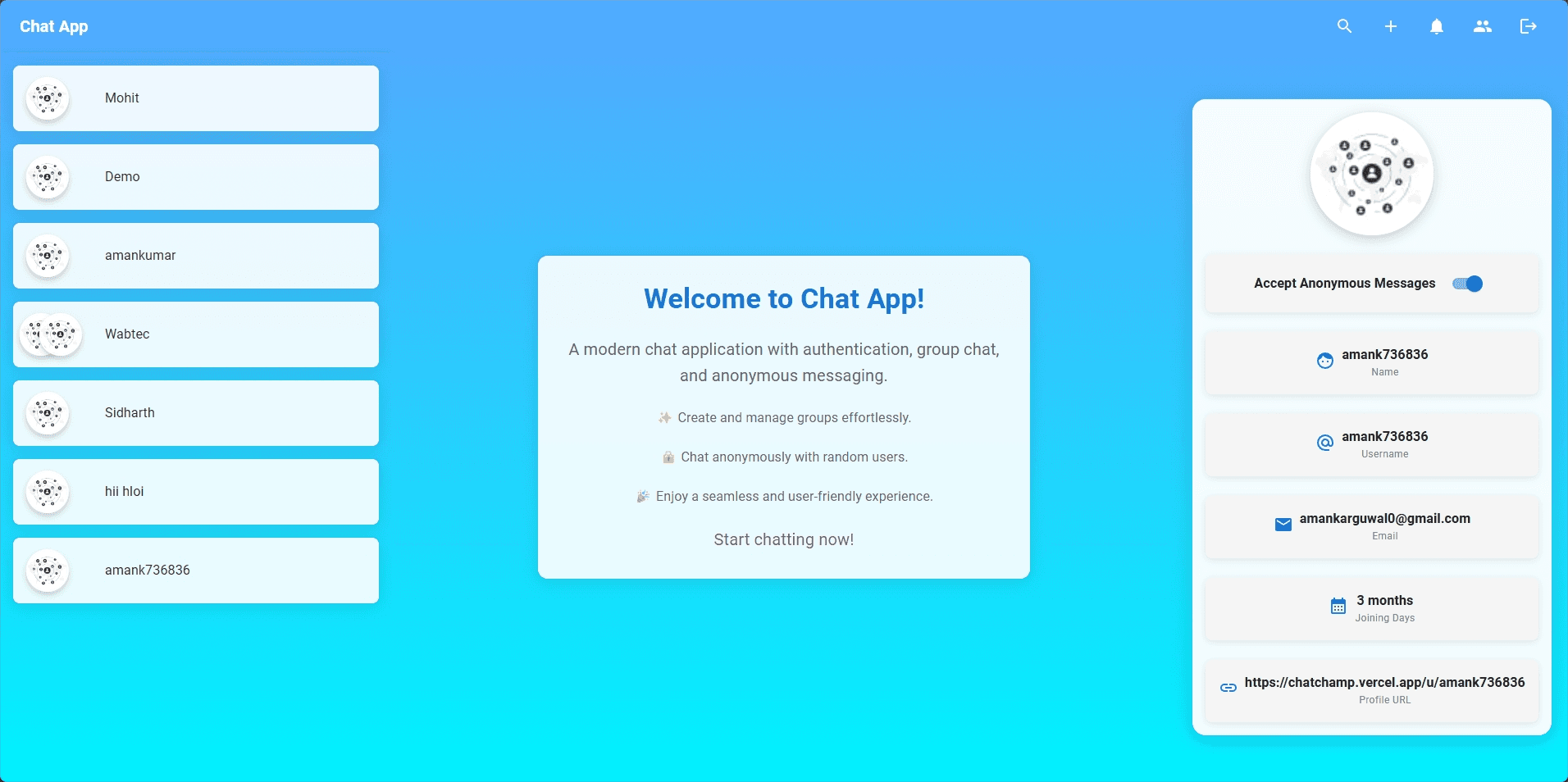 Chat Champ: Real‑Time Anonymous Messaging App image 1