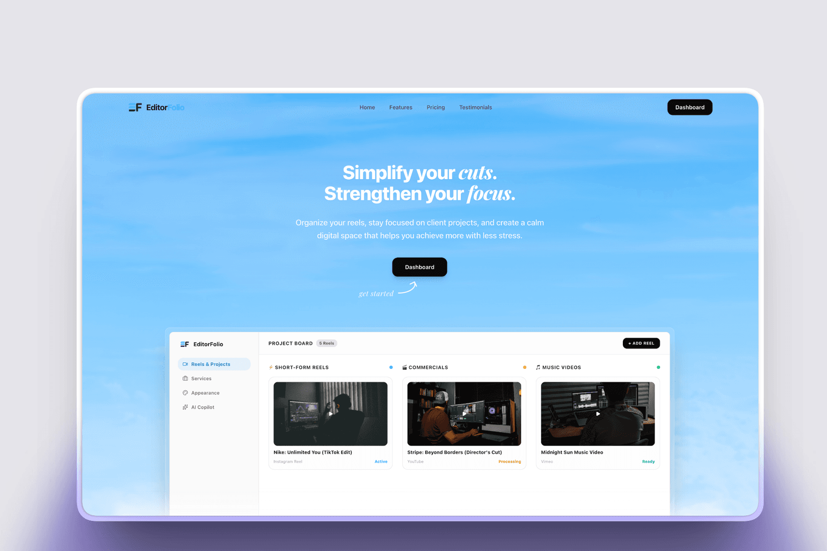 EditorFolio - Video Editor Portfolio Platform image 1