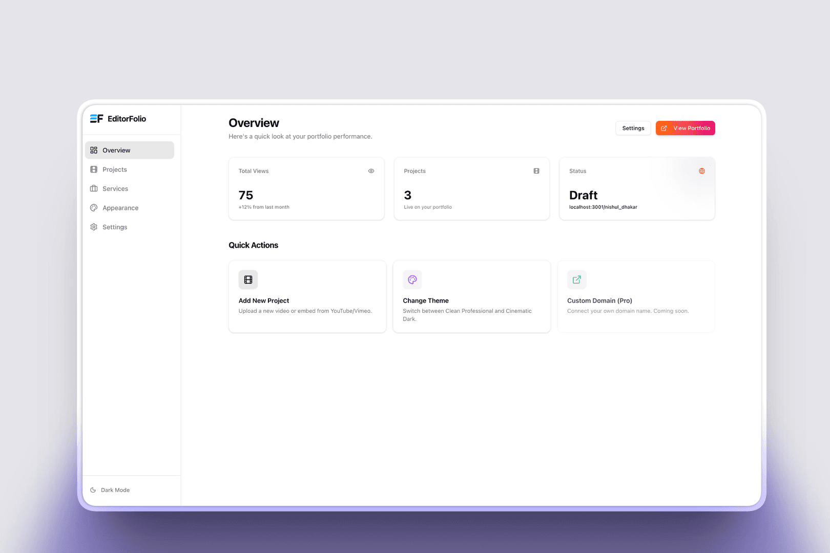 EditorFolio - Video Editor Portfolio Platform image 2