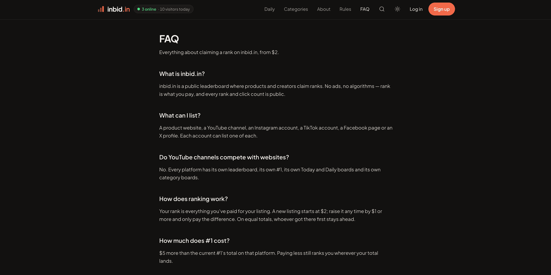 inbid.in Claim a rank on the leaderboard image 3