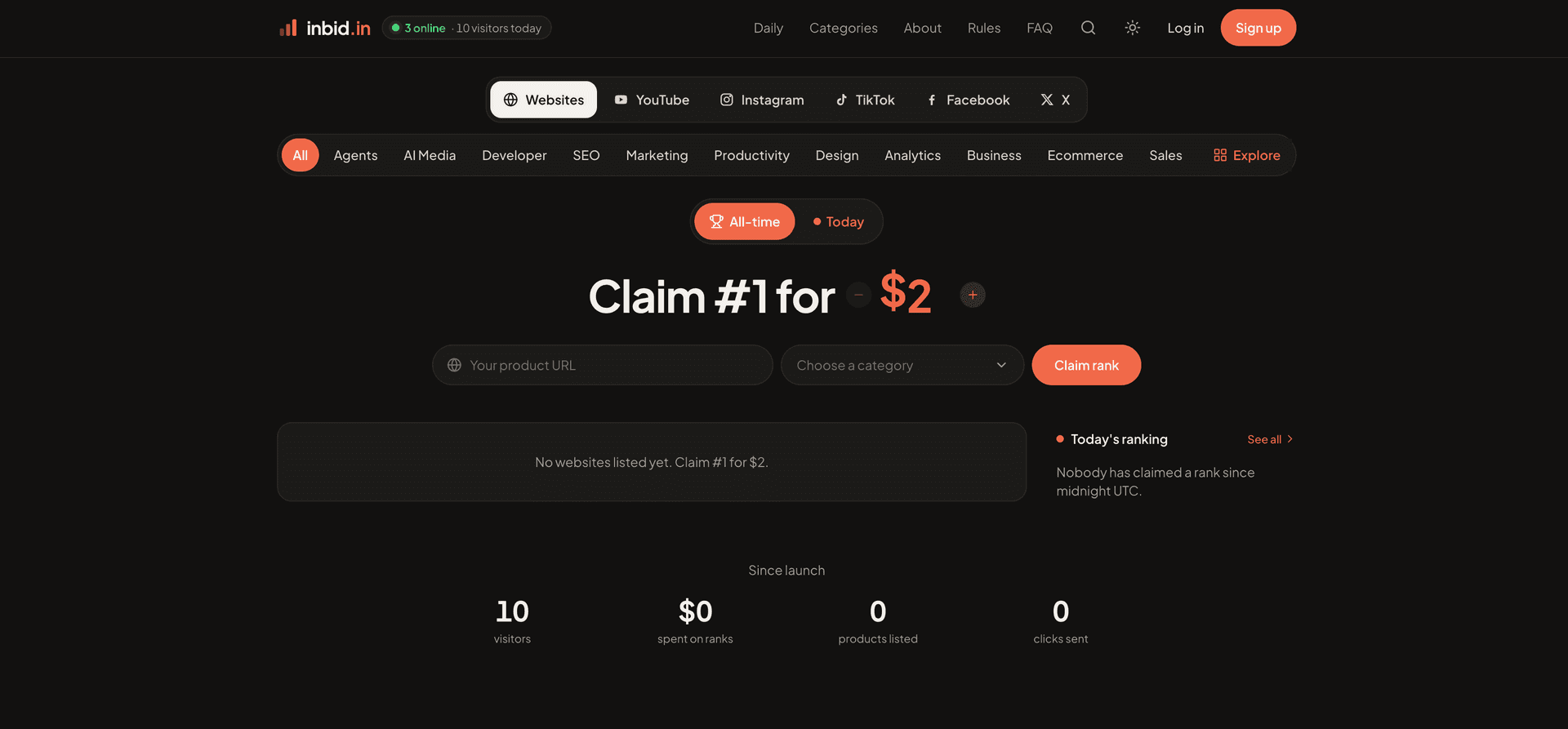 inbid.in Claim a rank on the leaderboard image 1