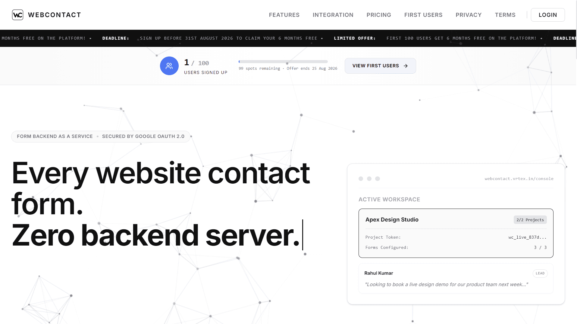 WebContact | Unified Website Contact Backend image 1