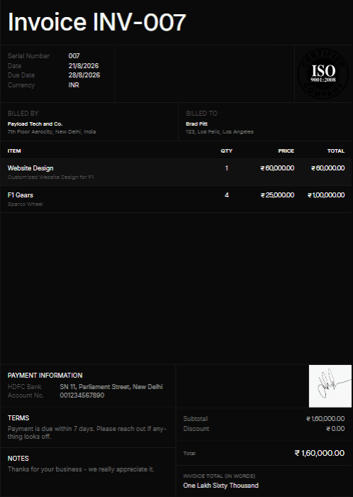 Payload - Free Online Invoice Generator image 3