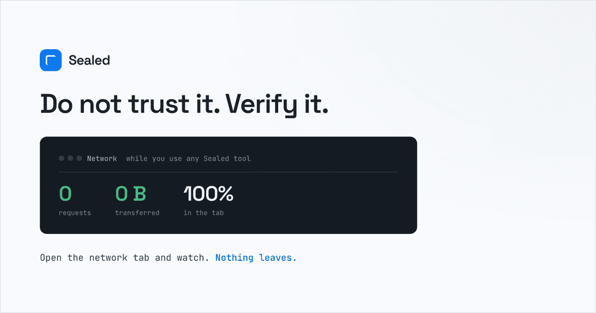 Sealed · provably-local dev tools image 3