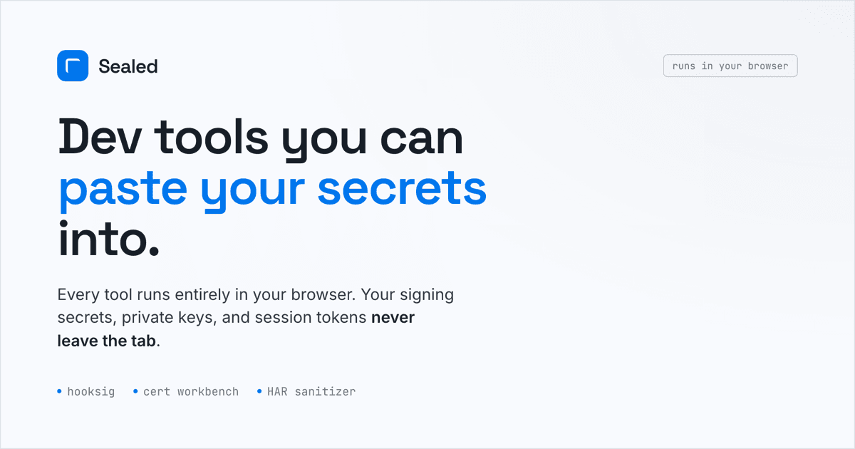 Sealed · provably-local dev tools image 4