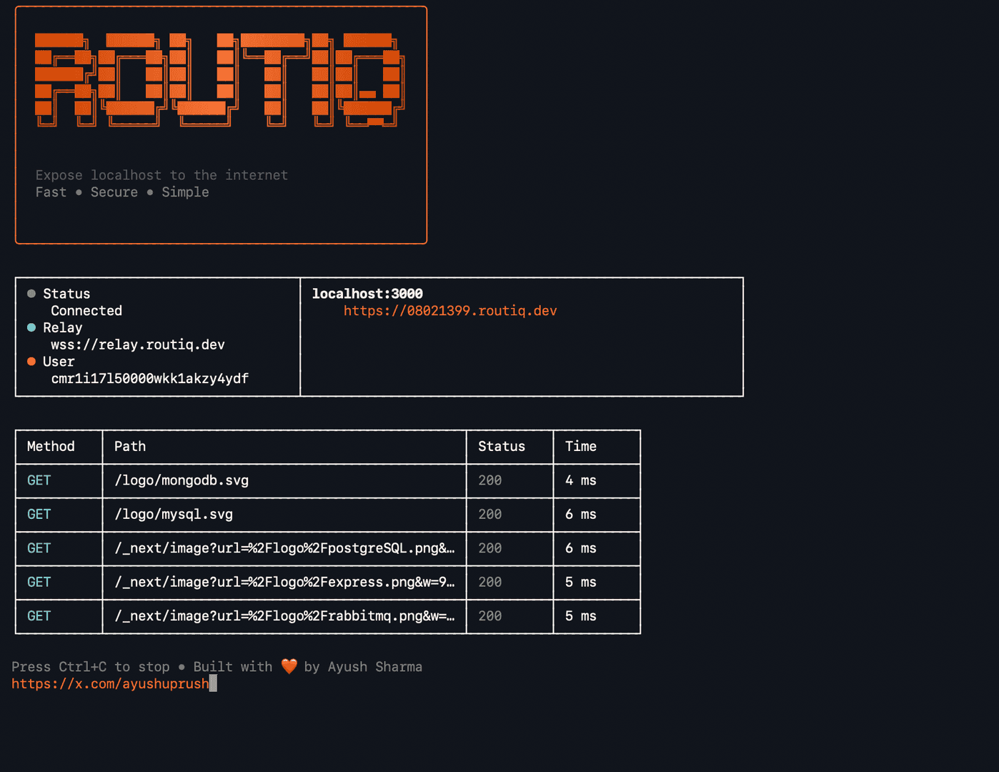 Routiq - Expose localhost to the internet image 2