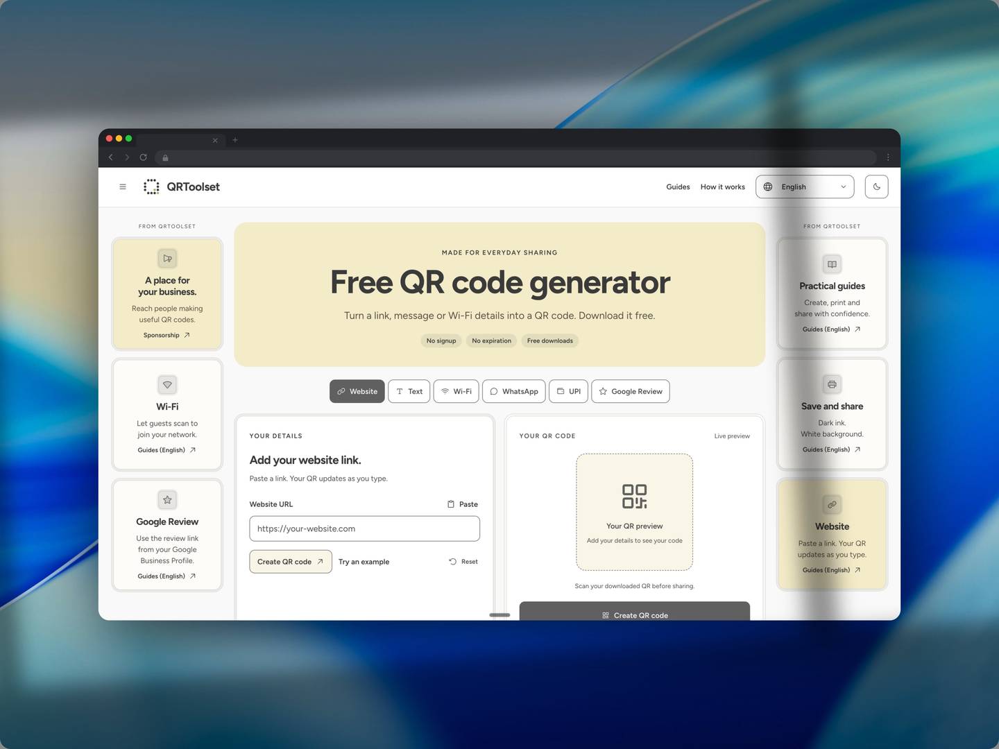 Free QR Code Generator, No Signup | QRToolset image 1