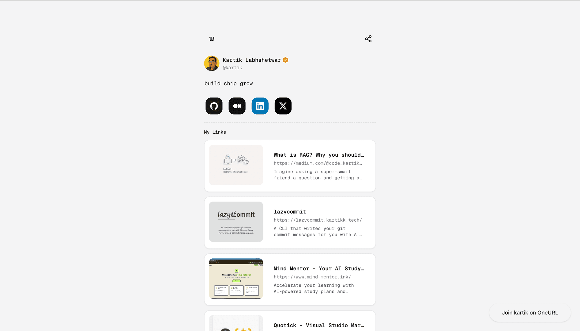 OneURL - One URL for all your links image 2