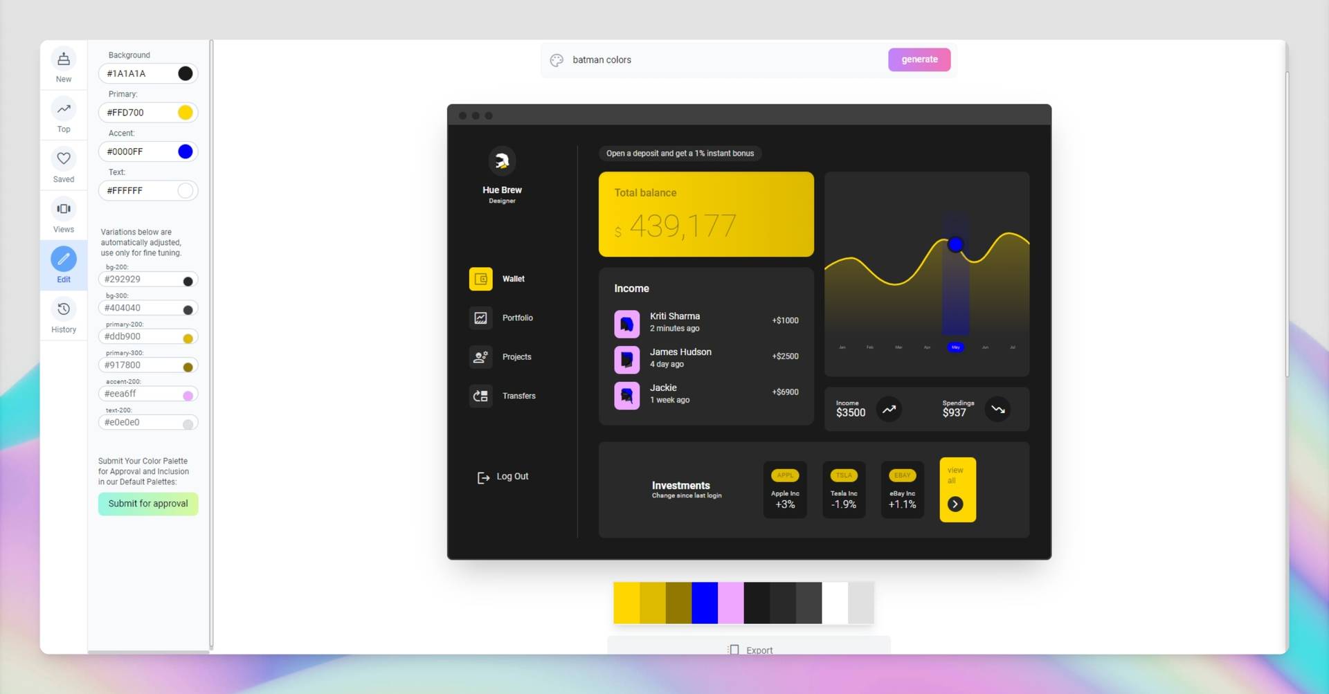 AI Colors Palette Generator
