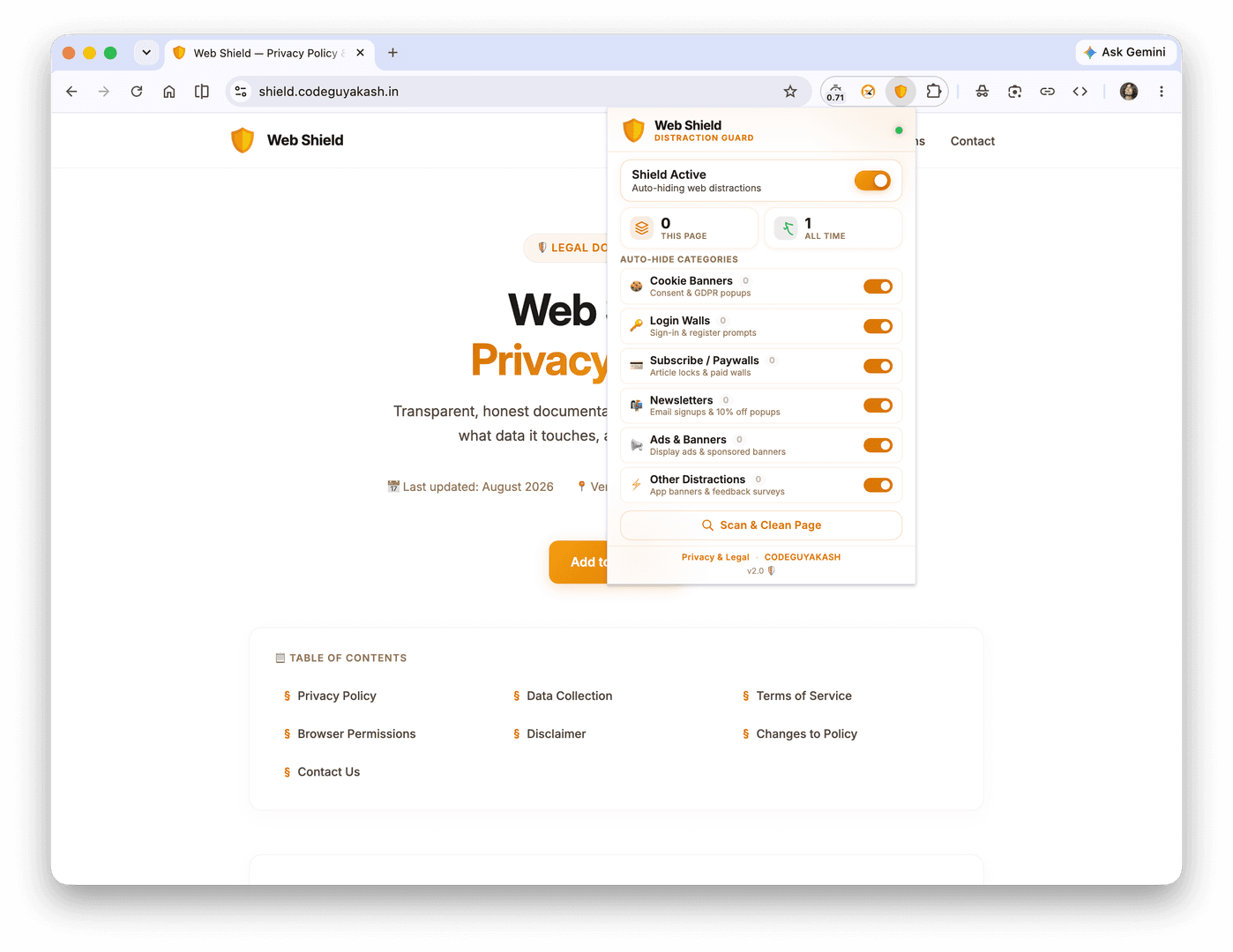 Web Shield — Privacy Policy & Legal image 1