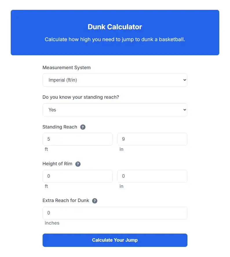 Dunk Calculator image 1