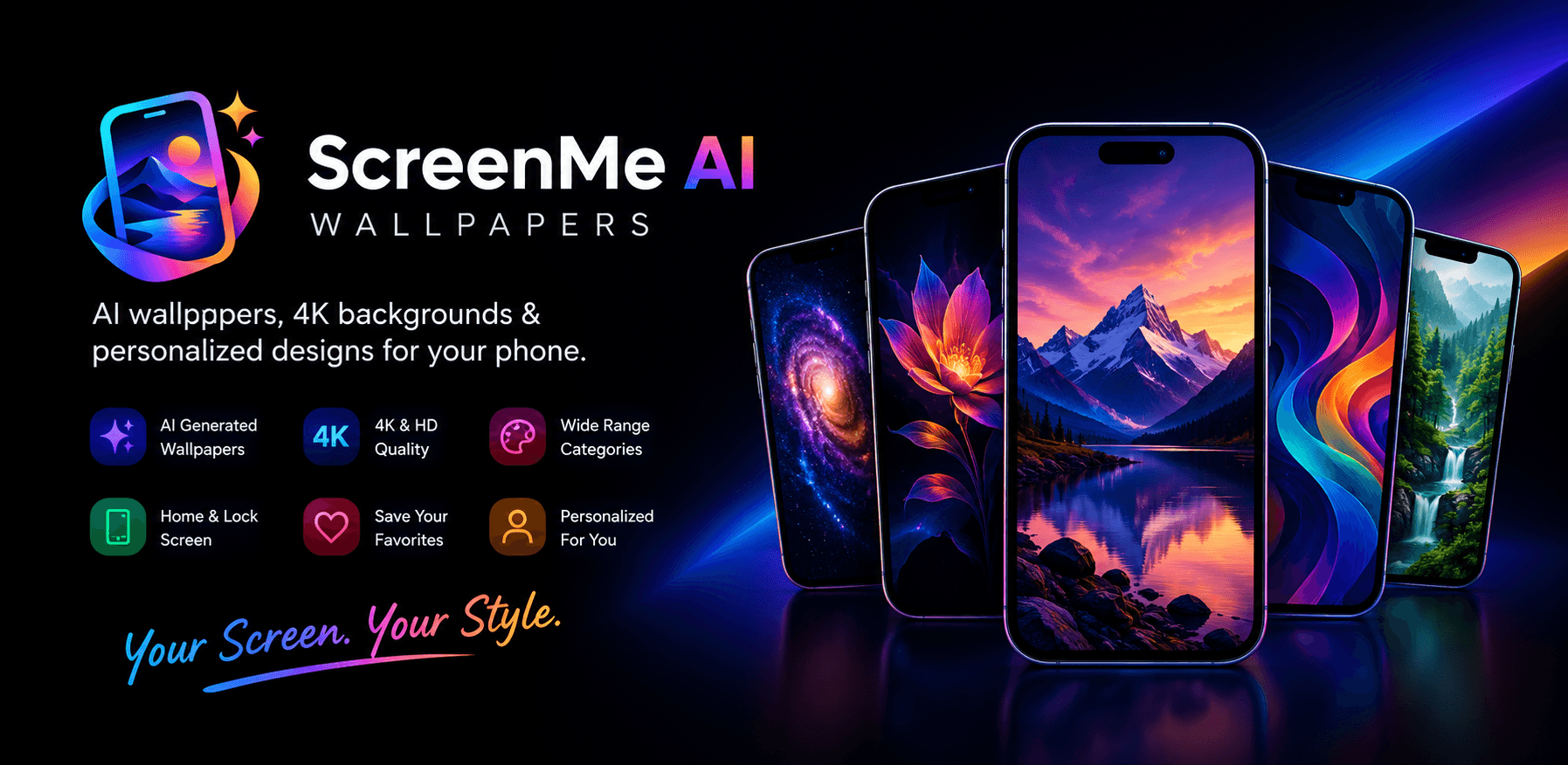 ScreenMe AI – 4K Wallpapers image 1
