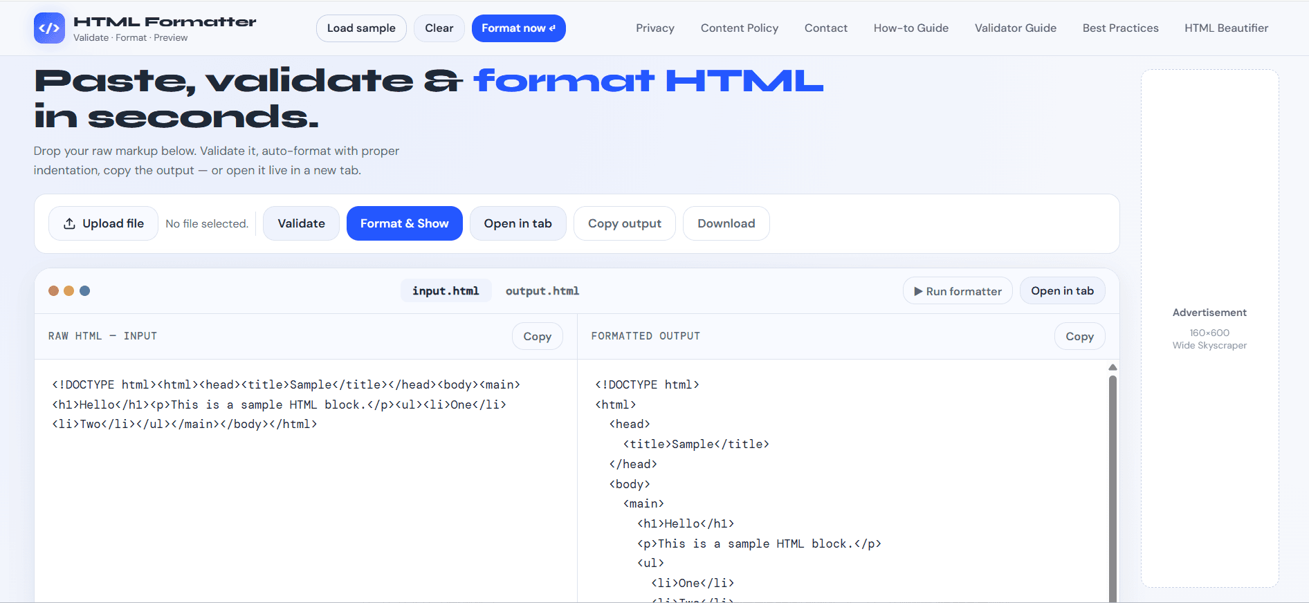 HTML Formatter image 1