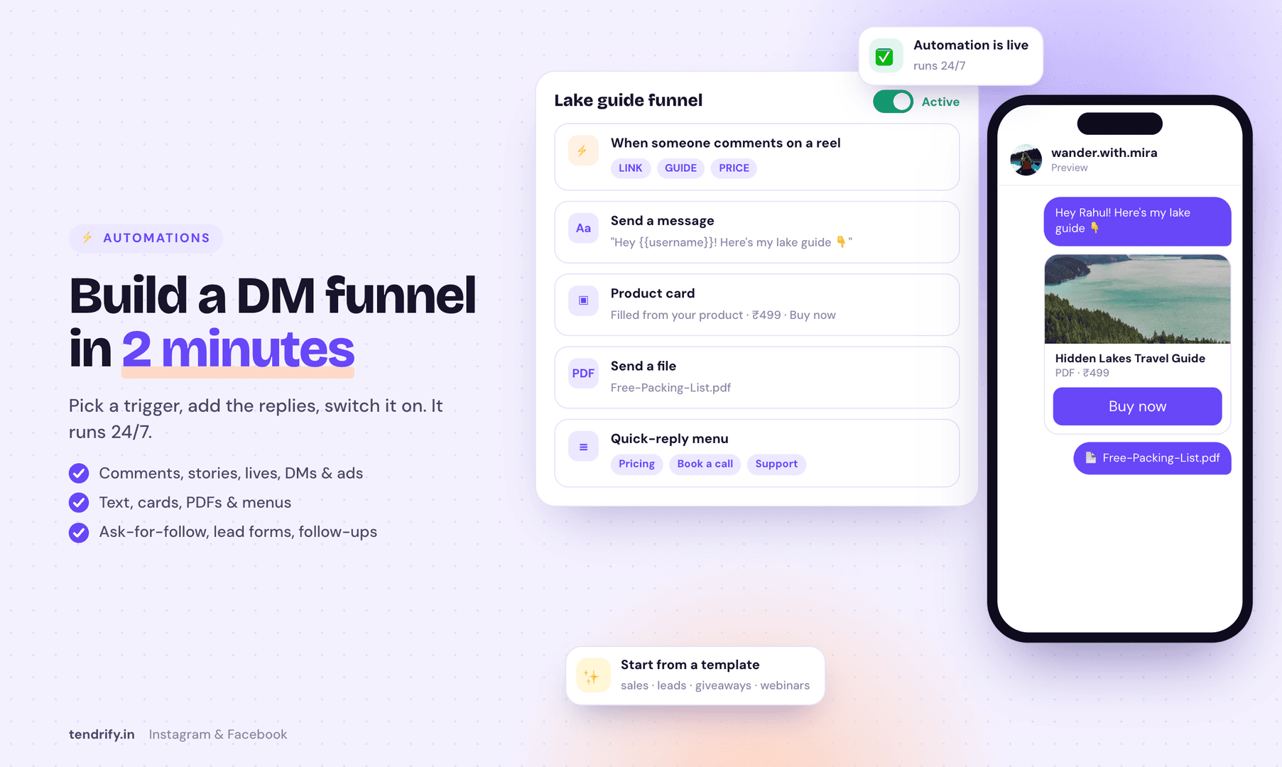 Tendrify | IG & FB Automations image 3