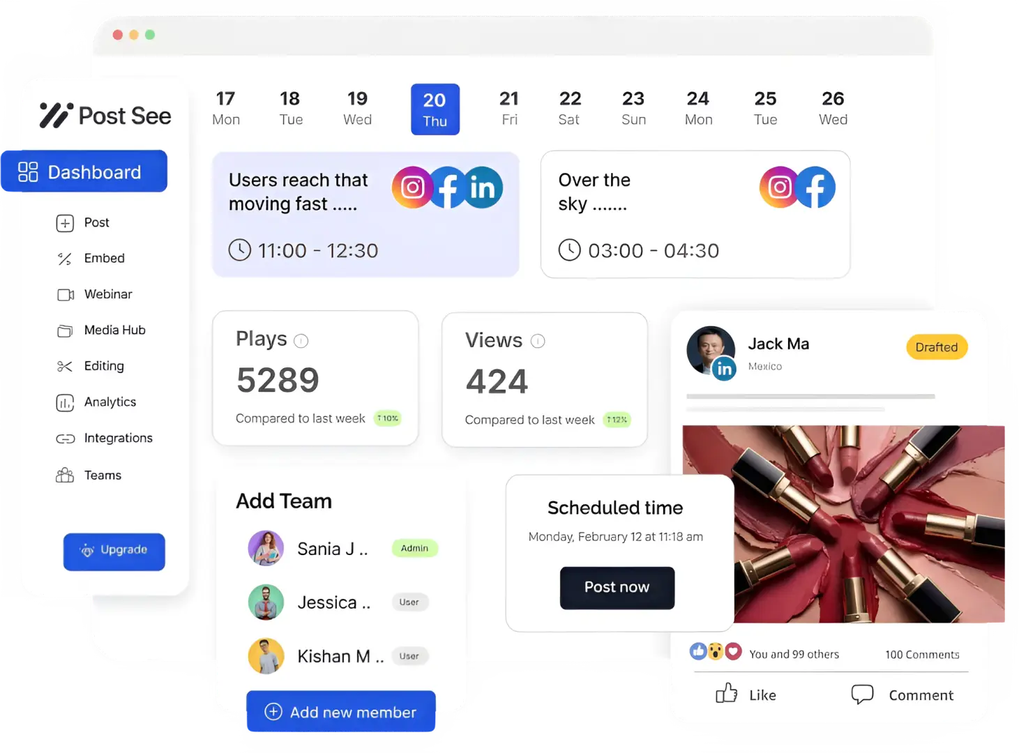 Social media management & scheduling image 1