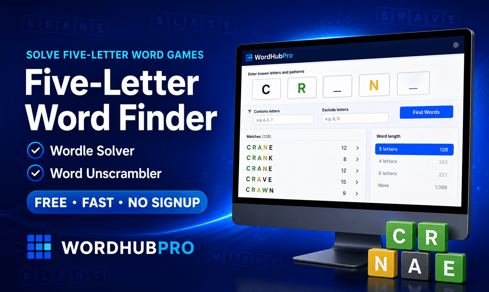 WordHubPro – 5 Letter Word Finder image 1