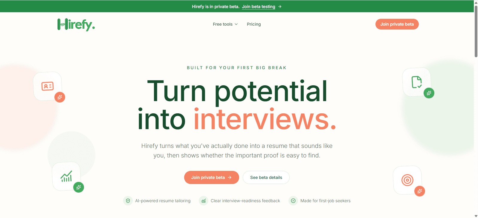 AI Resume Builder for First Jobs | Hirefy image 1