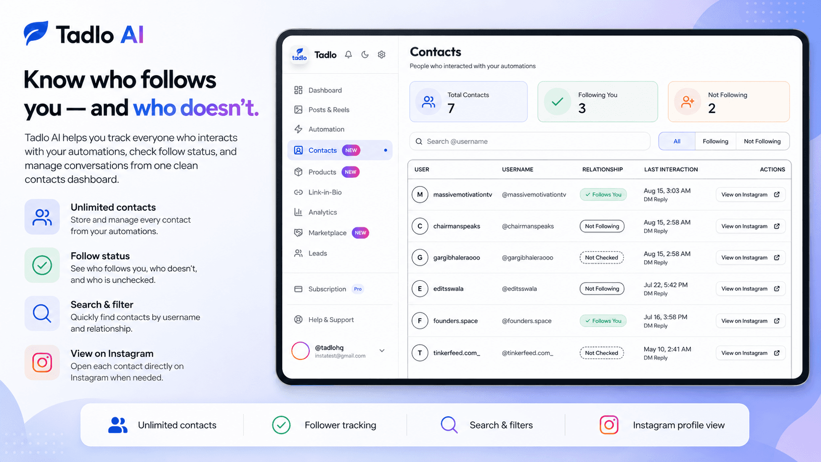 Tadlo AI- Instagram DM Automation image 1