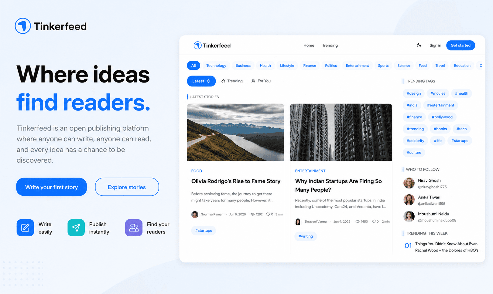 TinkerFeed — Read. Write. Share. image 1