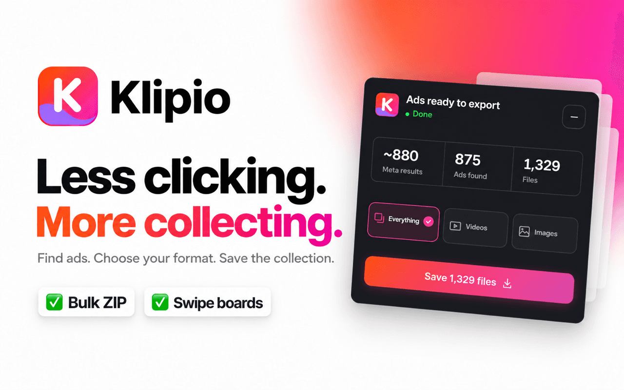 Klipio - Meta Ad Library Downloader image 2