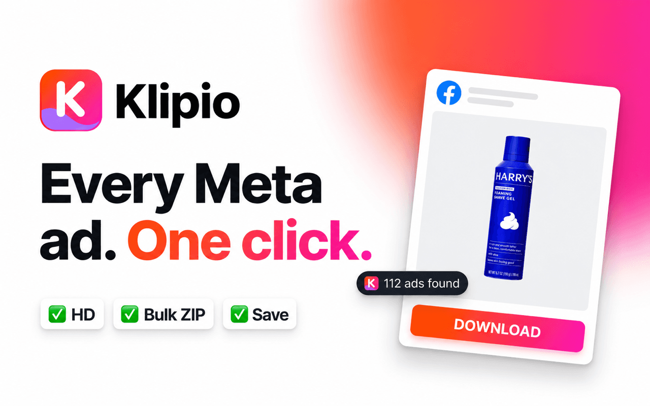 Klipio - Meta Ad Library Downloader image 1
