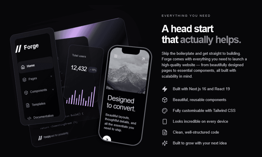 Forge — Next.js 16 Landing Page Starter image 2