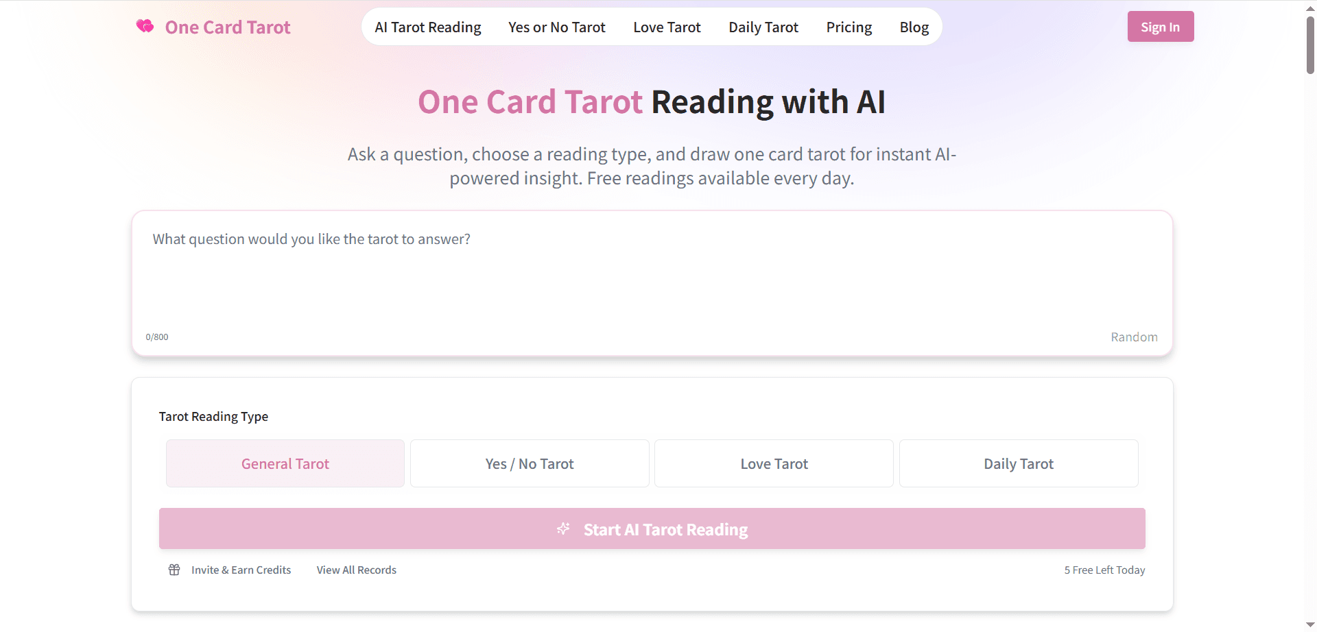 One Card Tarot image 1