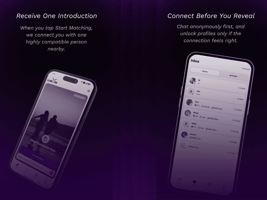 Lumore: Swipeless Dating App image 2