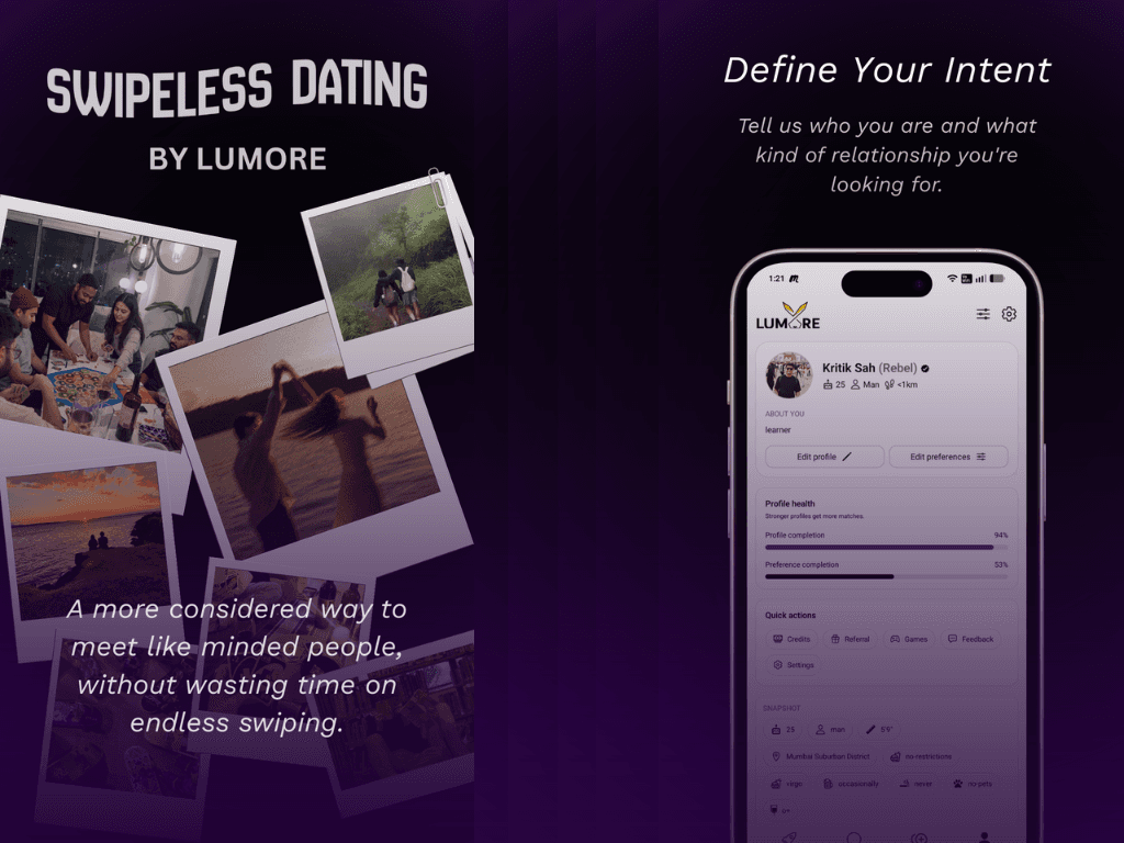 Lumore: Swipeless Dating App image 1