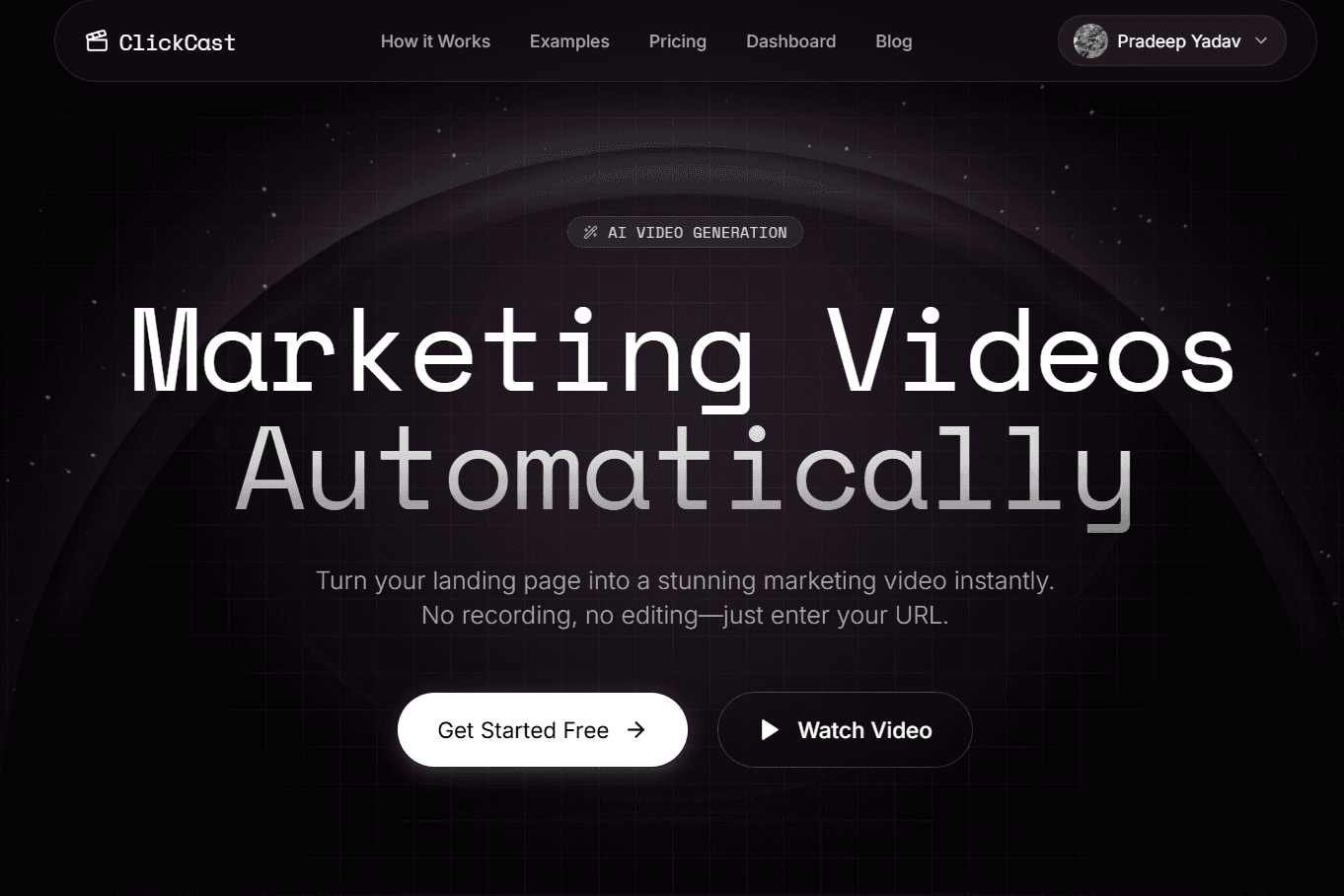 Clickcast - Website to AI Video Generator image 2