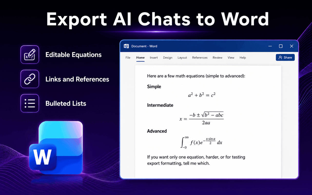 AI Chat Exporter: AI Chats to PDF, Word, Docs image 4