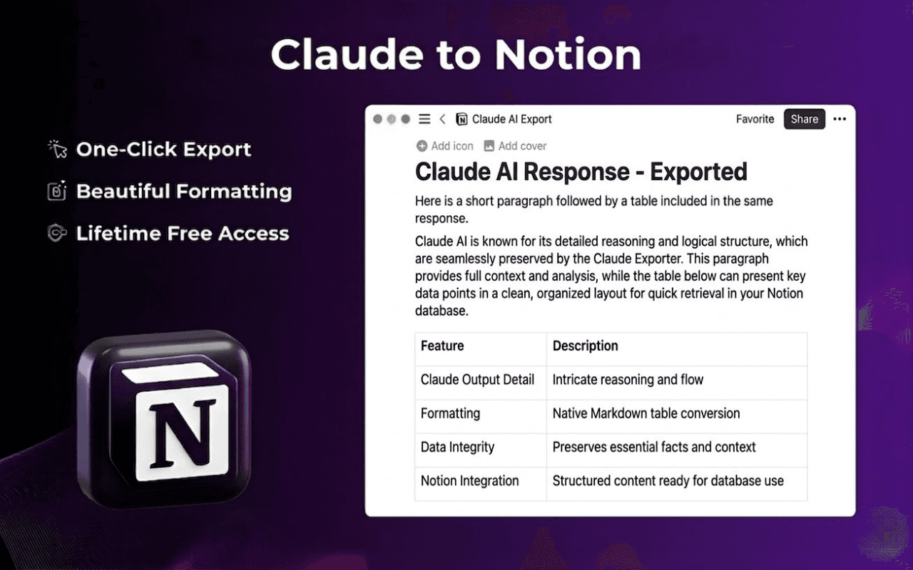 Claude Exporter: Save to PDF, Notion, Word image 5