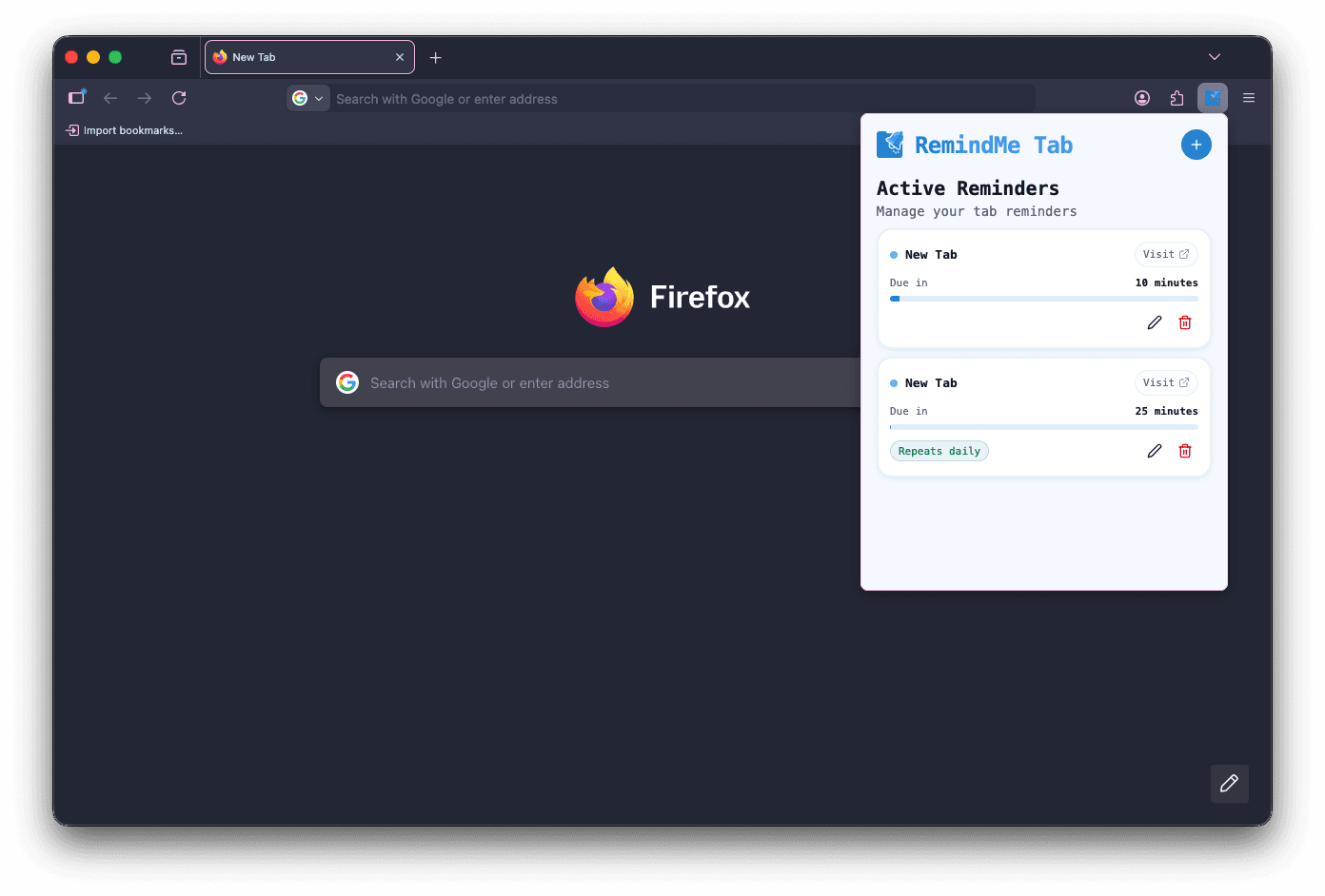 RemindMe Tab - Set reminder for browser tabs image 4