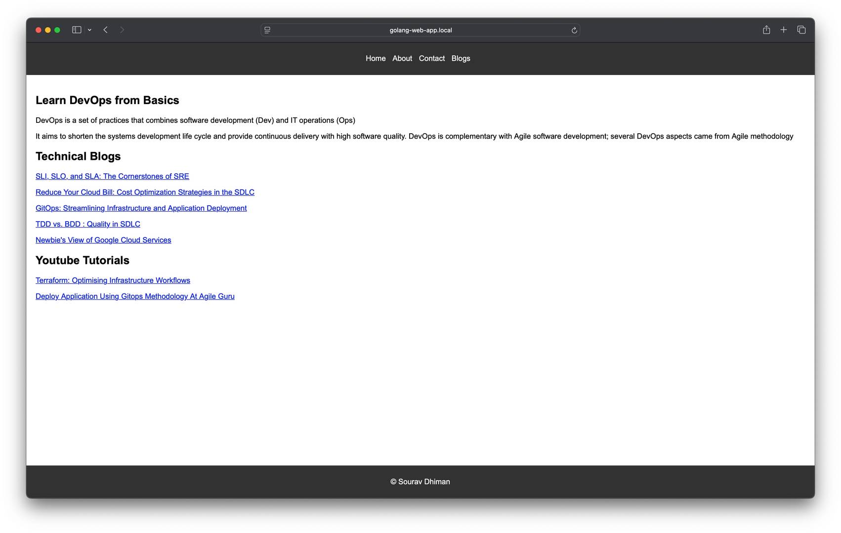 Golang Web App