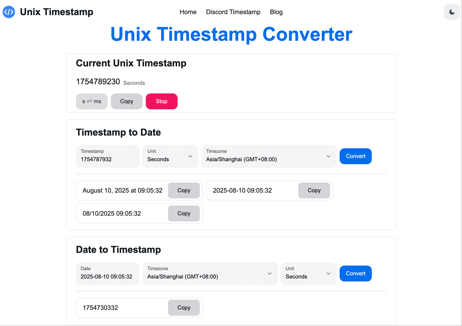 Unix Timestamp Converter image 1