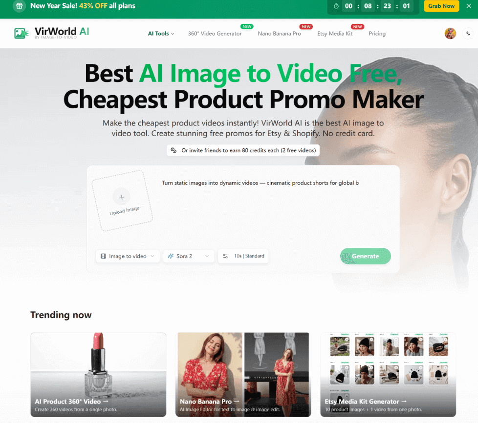 VirWorld AI: Best AI Image to Video image 1
