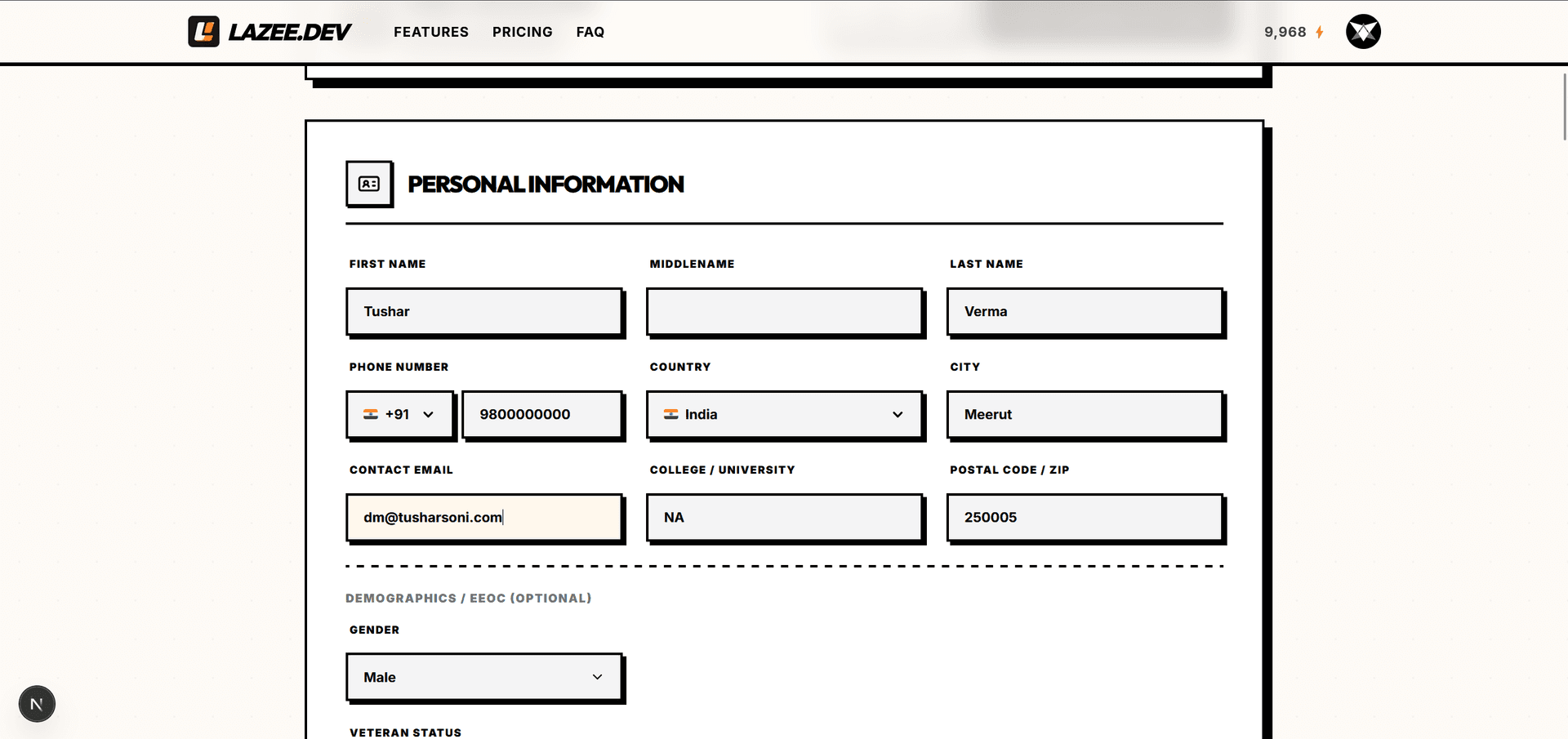 Lazee.dev — Job Applications, 100x Faster image 1