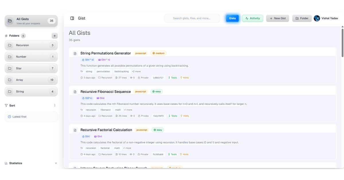 dsaGIST – AI-Powered DSA Snippet Manager image 2
