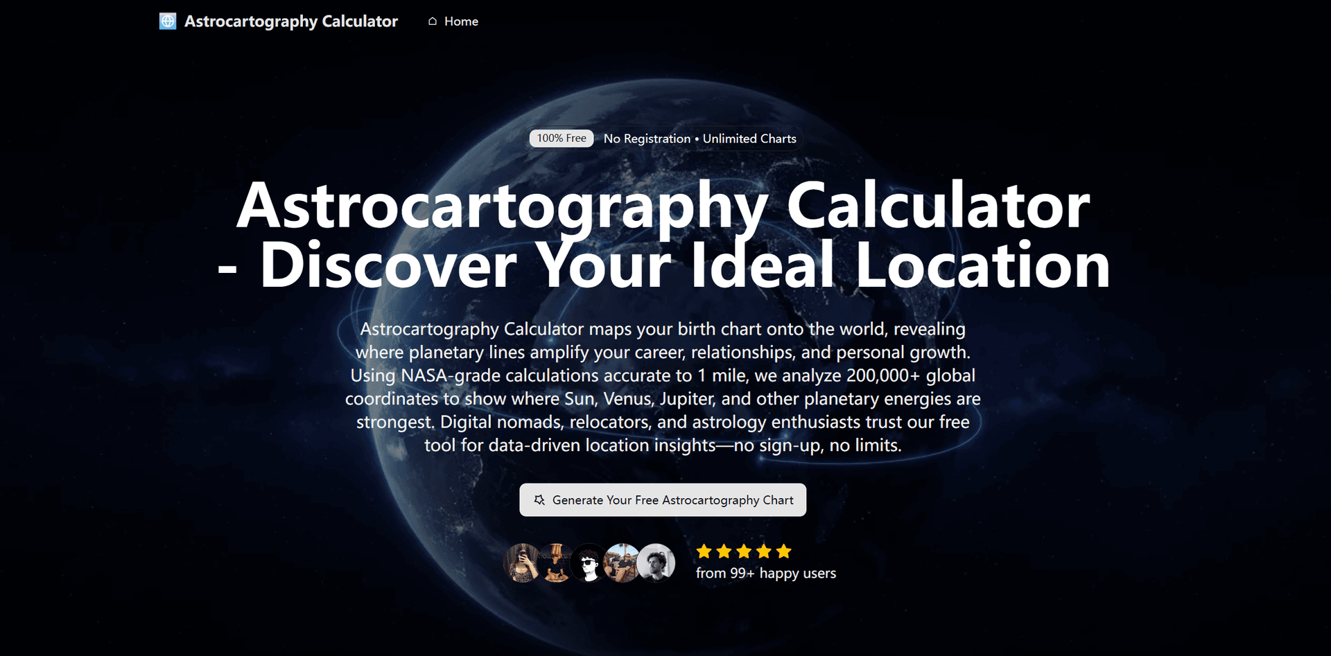 Free Astrocartography Calculator with AI image 1
