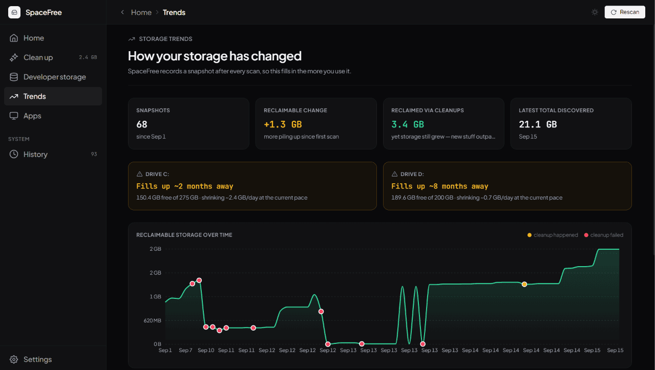 SpaceFree — Developer Storage Inspector image 4